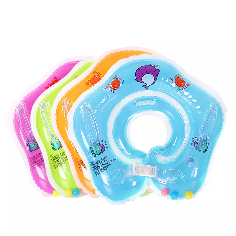 Wakakids Pelampung Leher Bayi Ban Renang Bayi Adjustbale Neck Ring Motif Venrc Orange