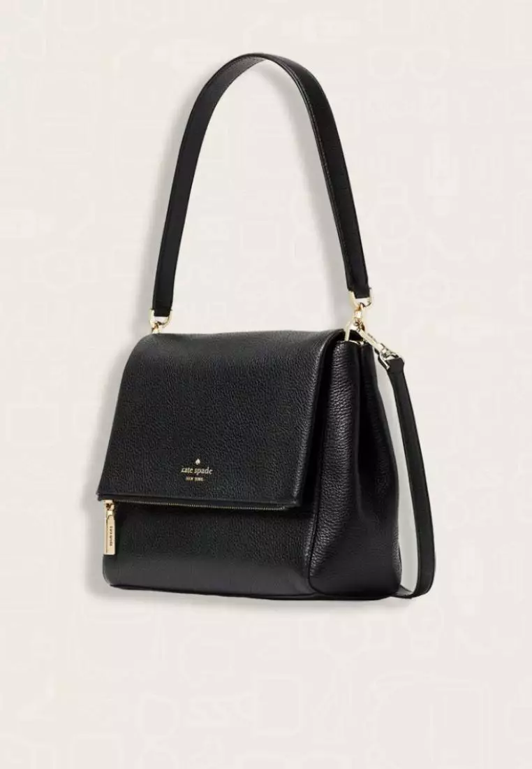 Kate Spade Leila Medium Flap Shoulder Bag Black