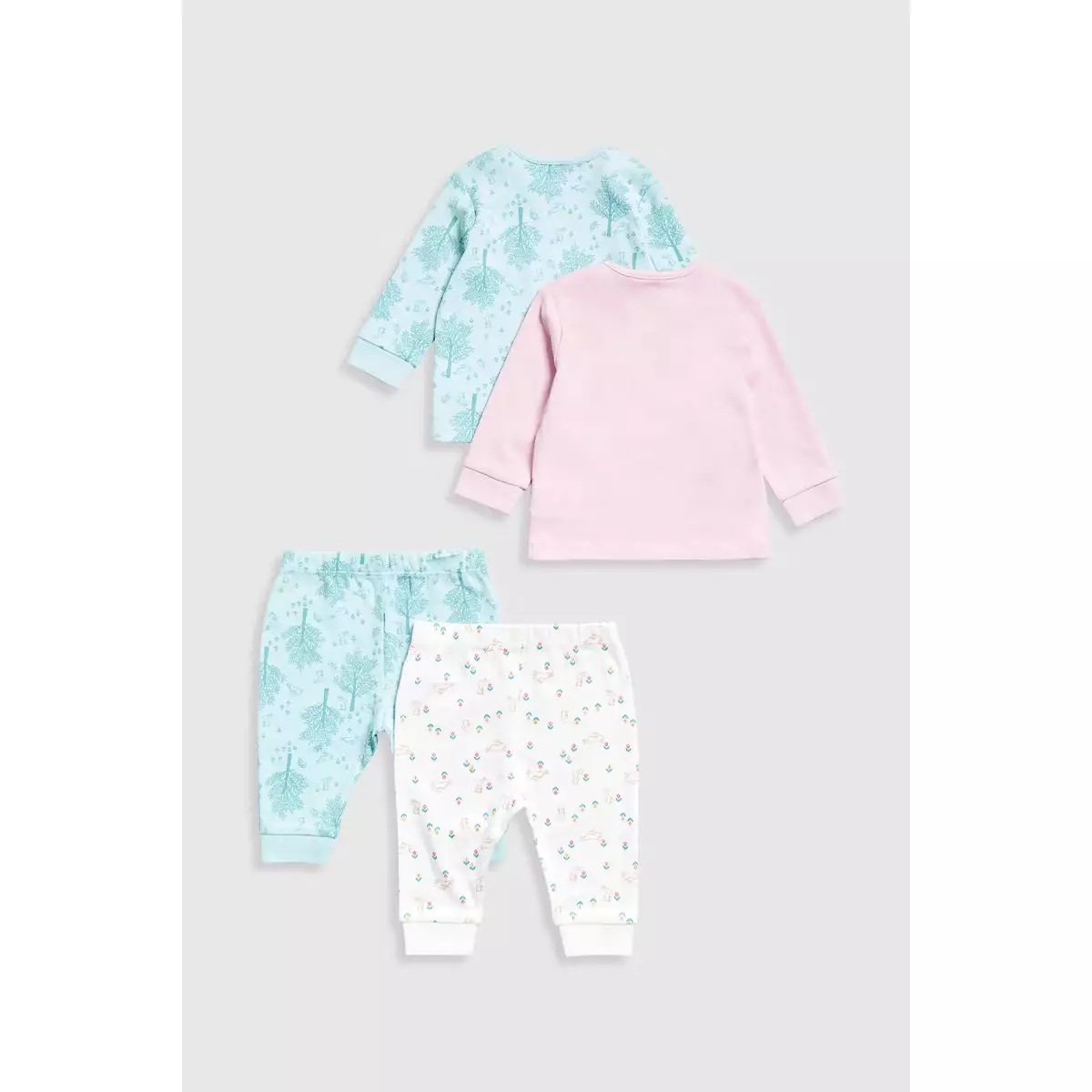 Mothercare Garden Bunny Baby Pyjamas - 2 Pack - Piyama Anak Bayi Perempuan (Ungu)