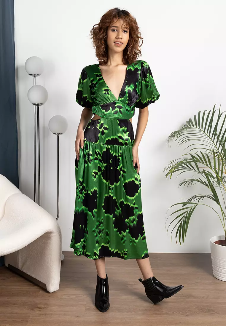 Topshop floral online midi wrap dress