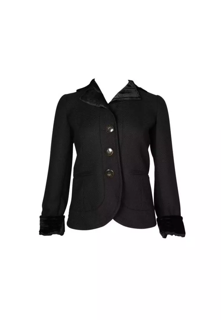 Armani black coat on sale