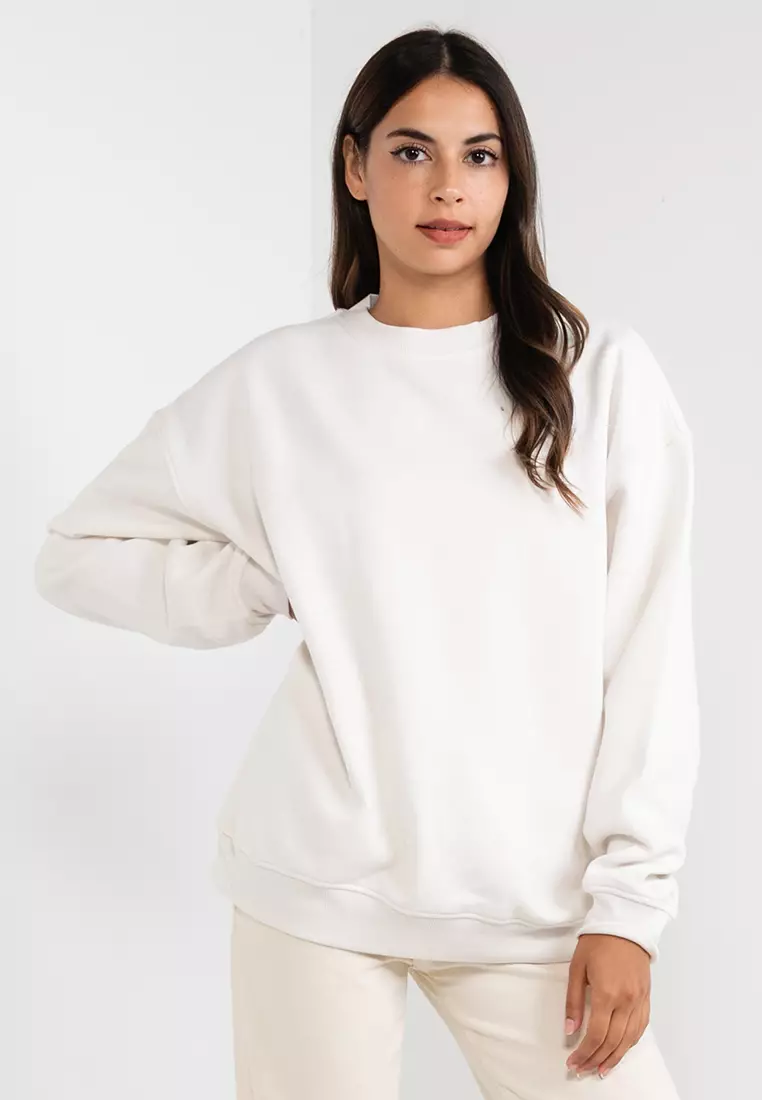 Women's white cotton online sweatshirts