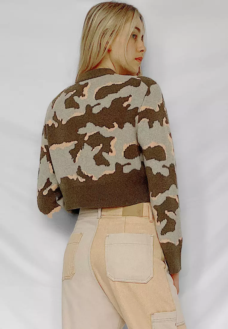 Camo cropped 2025 jumper