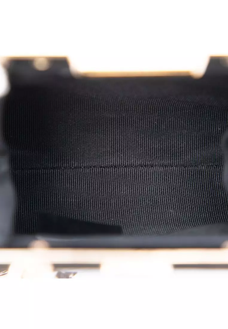 Pre-Loved Chanel Quilted Aged Lambskin Kiss Lock Clutch With Chain