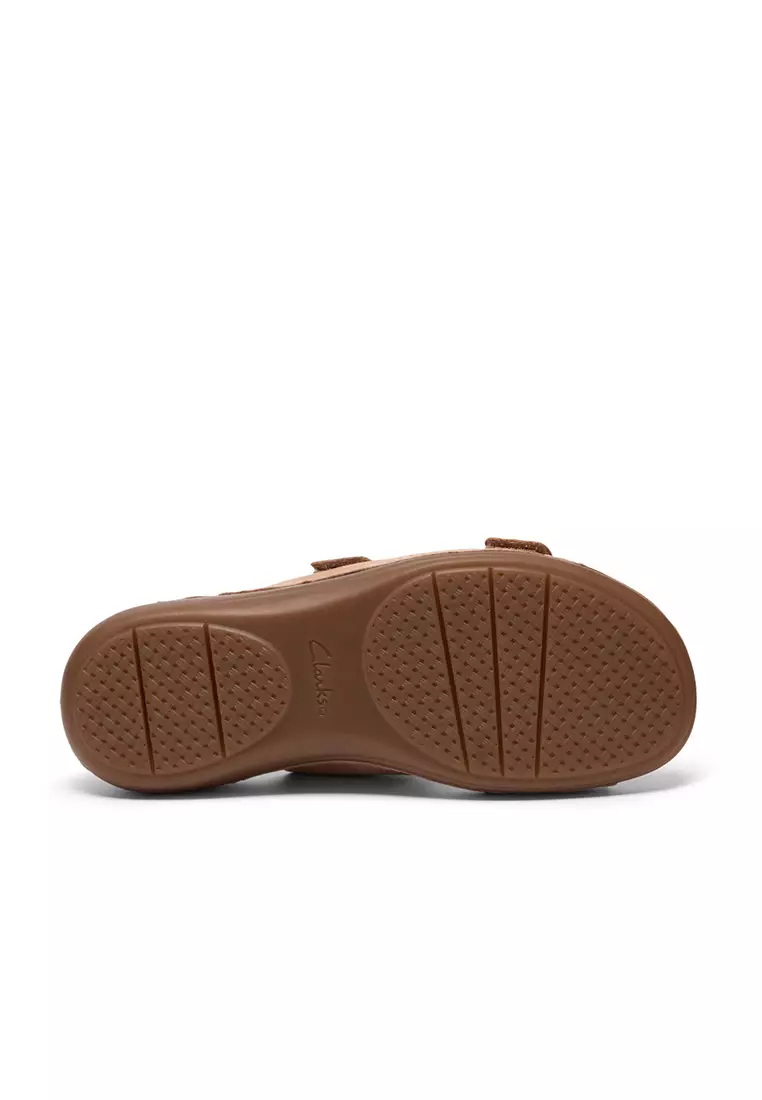 Womens Cecily Step Flat Sandals - Beige Nubuck