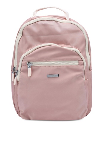 NUVEAU pink Contrast Zip Nylon Backpack 38711AC9D038D5GS_1