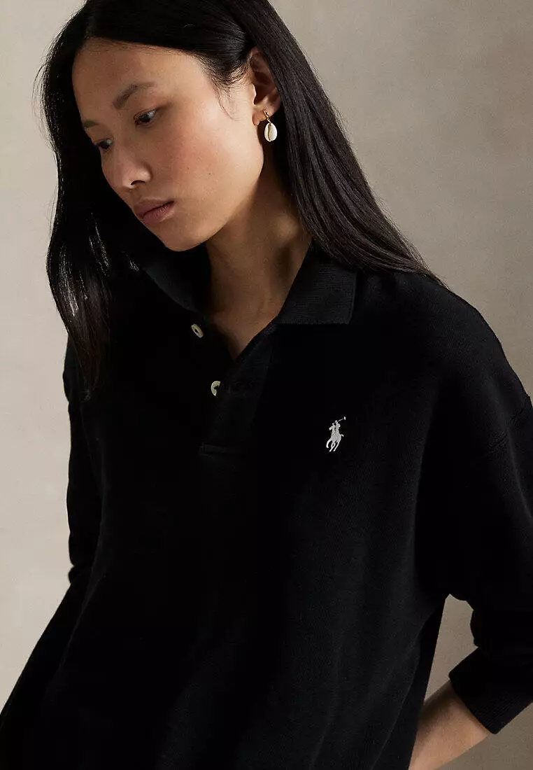 Lightweight Fleece Long-Sleeve Polo