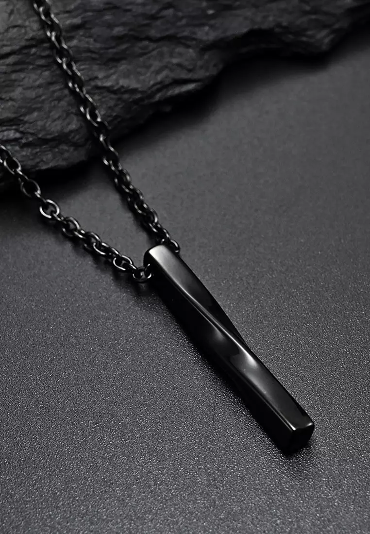 Minimalist Chic Spiral Pillar Pendant Necklace JW QF-DZ284