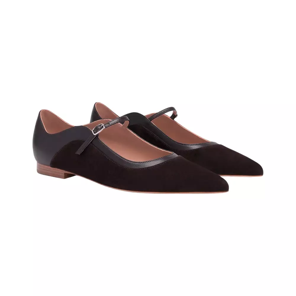 Corina Suede Flat Pumps Dark Brown