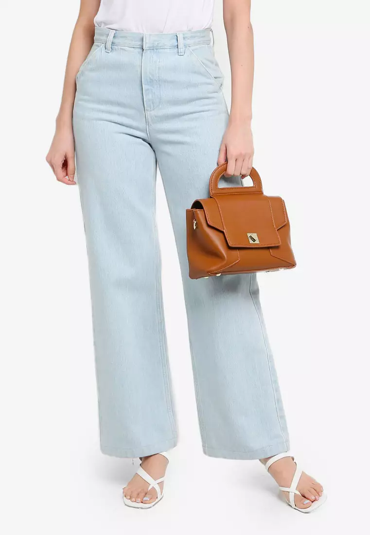 Faux Leather Convertible Satchel Bag