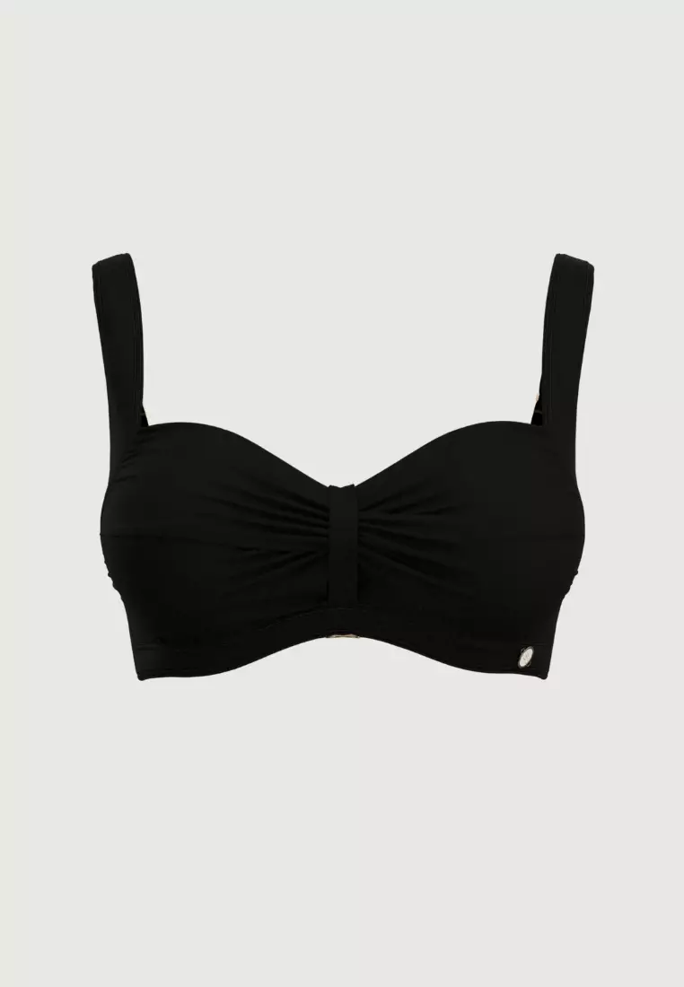 Core Solid黑色加大罩杯比基尼上衣