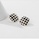 Glamorousky silver 925 Sterling Silver Plated Gold Simple Fashion Black and White Checkerboard Geometric Diamond Stud Earrings 7AE88AC0EF56F4GS_4