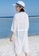 LYCKA white BC1002 Lady Beachwear Long Breezy Beach Cover-up White D787EUS881B8DEGS_3
