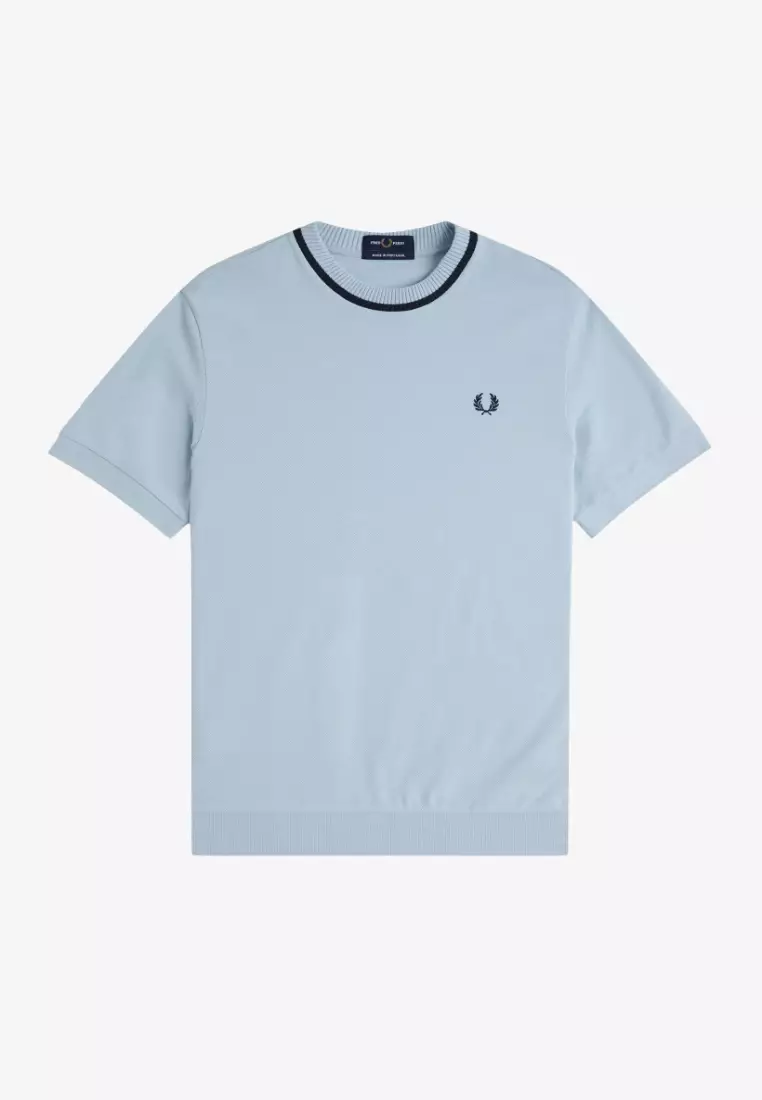 Fred Perry M7 Crew Neck Pique T-Shirt (Light Smoke)