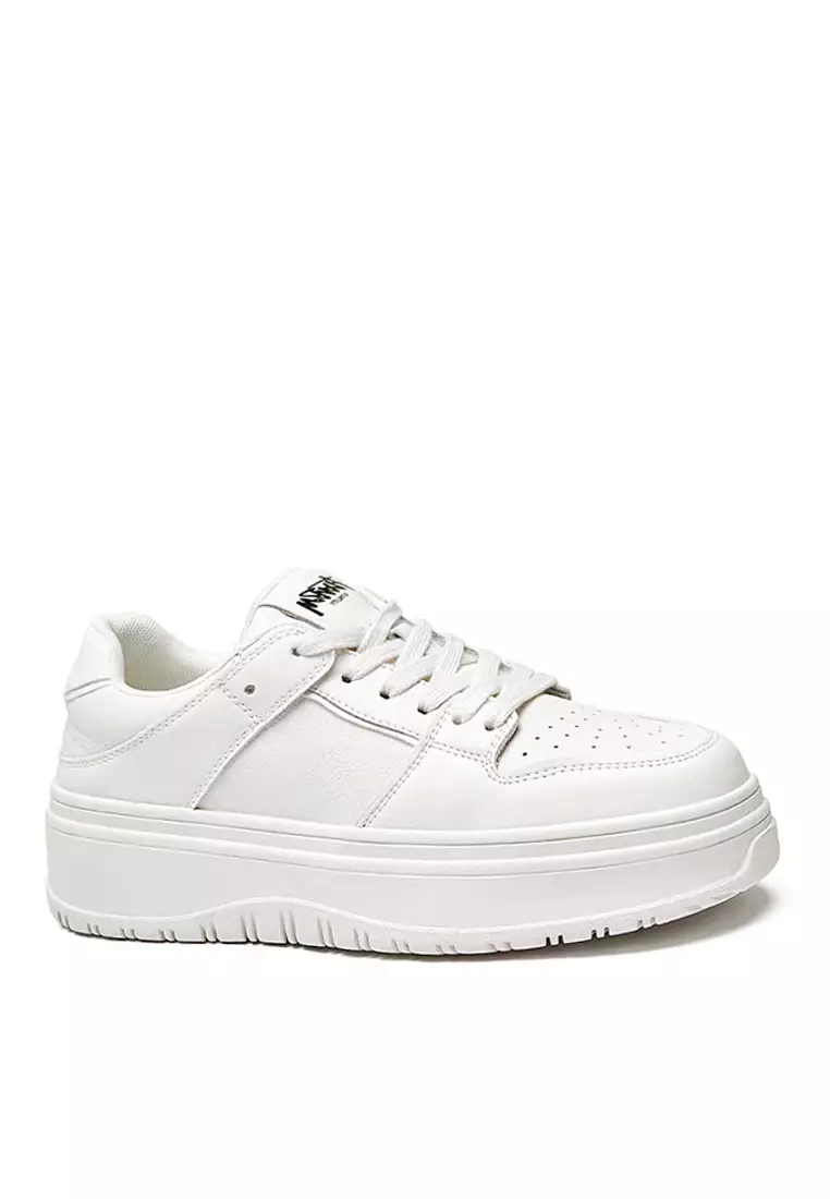 White lace up platform sneakers sale