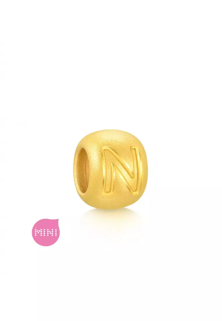 Charme 999 24K Gold Letter N Alphabet Charm 92908C (Bracelet not included)
