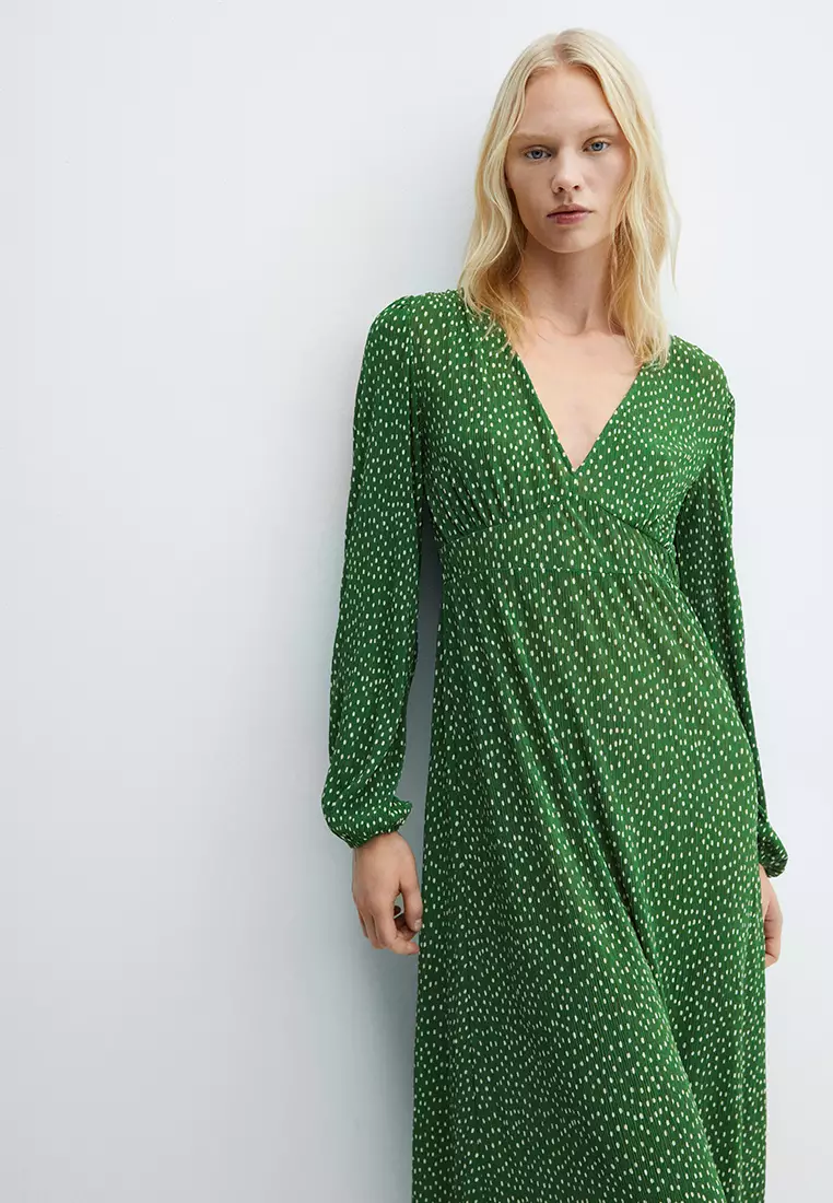 Mango polka dot midi dress sales