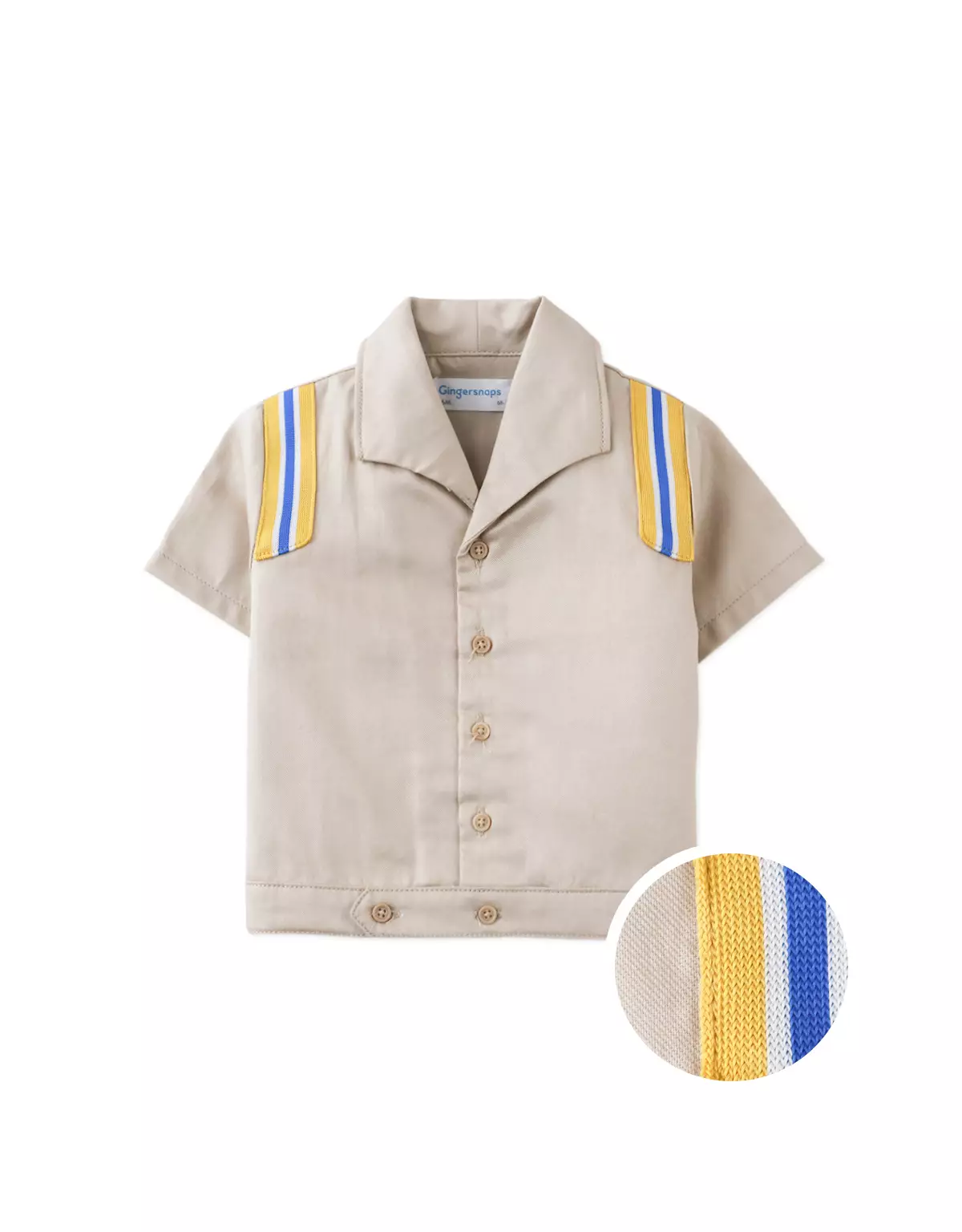 Gingersnaps Baby Urban Maverick Woven Btndown Beige - Kemeja Bayi Laki-laki (Krem)