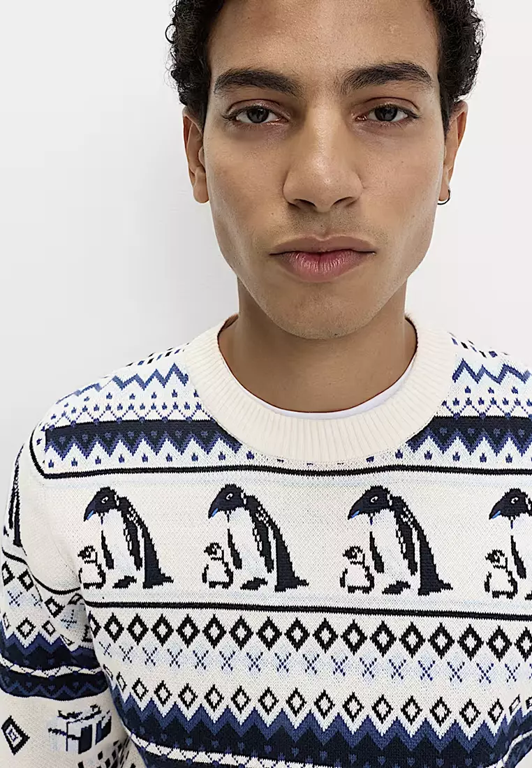 Pure Cotton Crew Neck Penguin Jumper