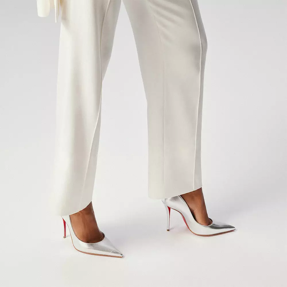 Miss Z 100mm Pumps Laminated Nappa Leather Silver