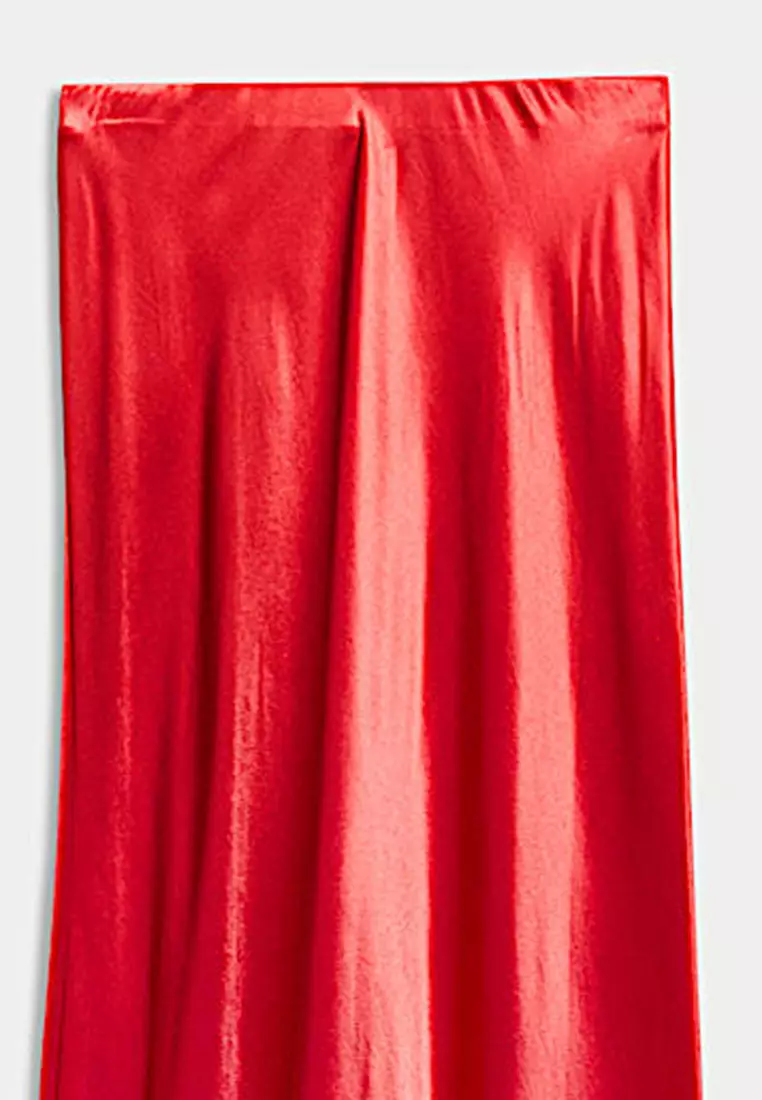 Satin Maxi Slip Skirt