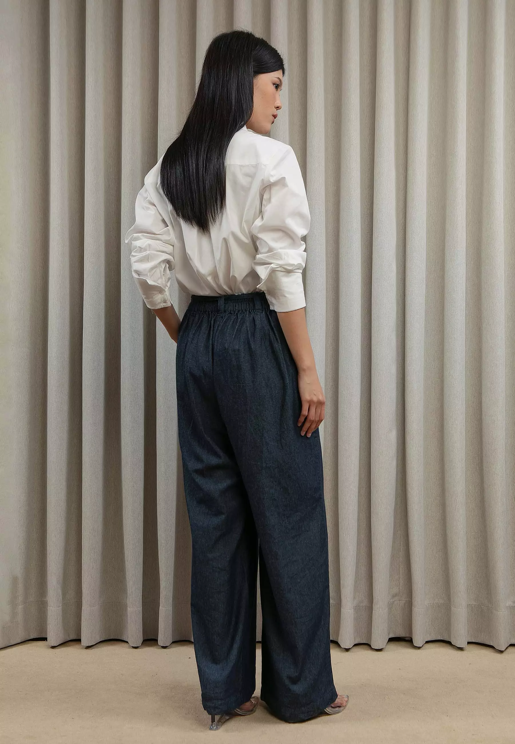 HijabChic x Nabillasyal Meline Denim Pants - Celana Panjang Basic Denim Lurus Saku Pinggir