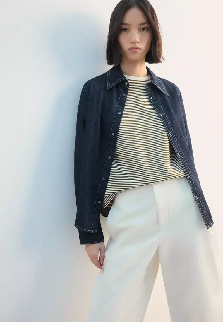 Straight-Fit Cotton Trousers