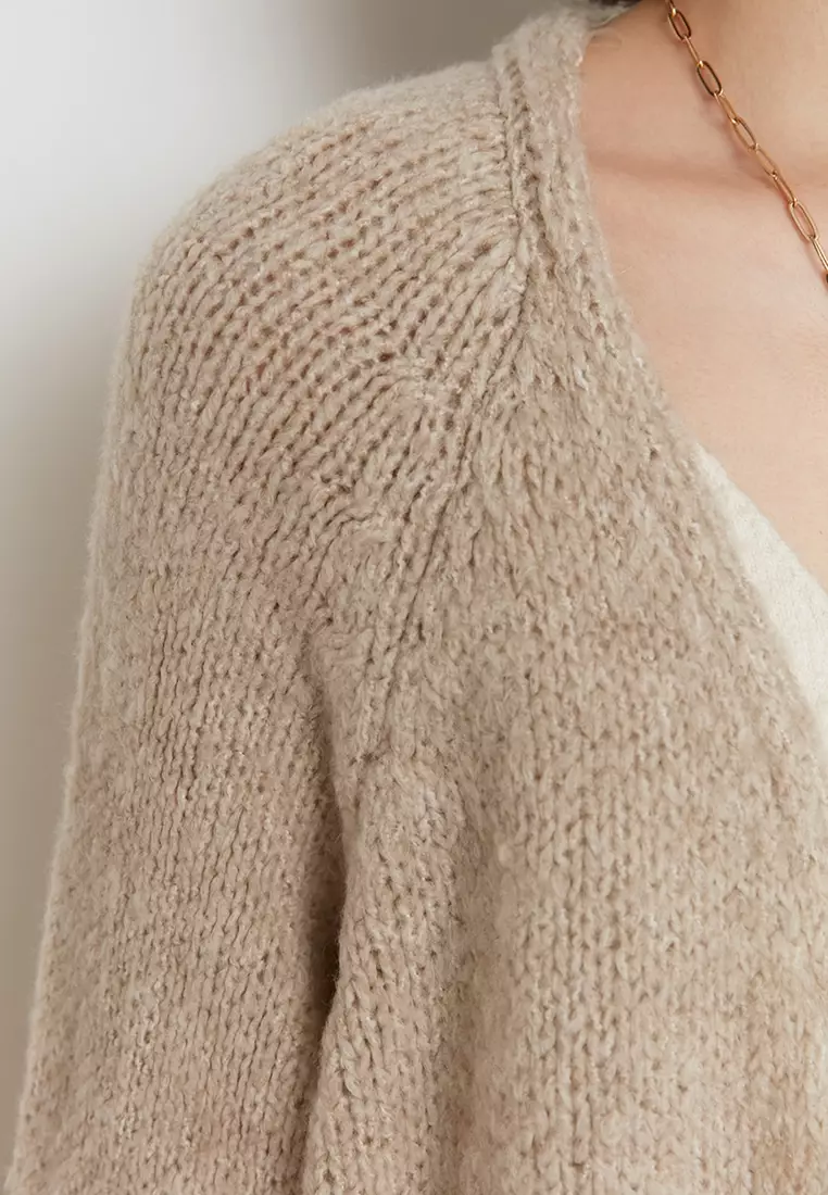 Casual textured knit cardigan
