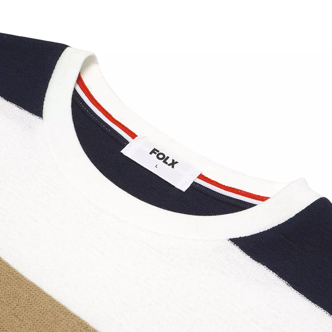 Striped Terry Pocket T-Shirt Brown