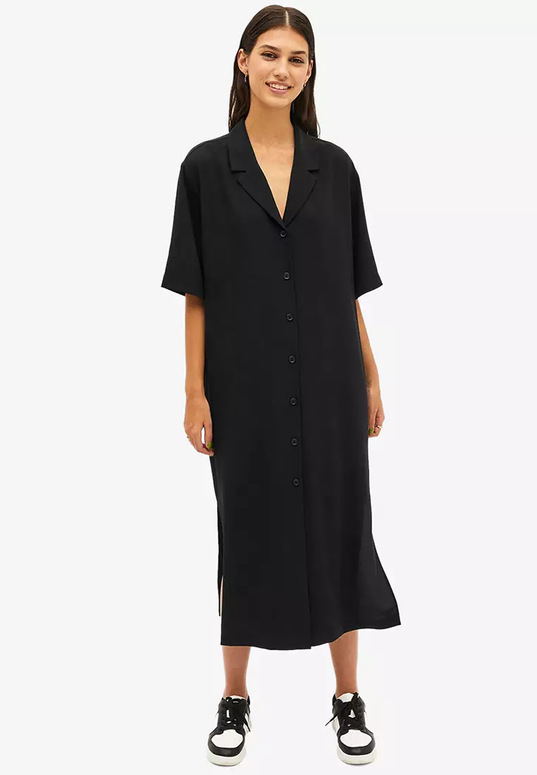 Long Shirt Dress With Tie Waist