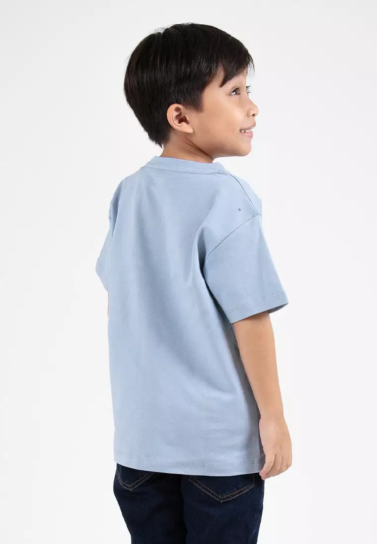 Forest Kids Boys Premium Cotton Interlock Round Neck Graphic T-Shirt | Baju T-Shirt Budak Lelaki - FK20219-38DustyBlue