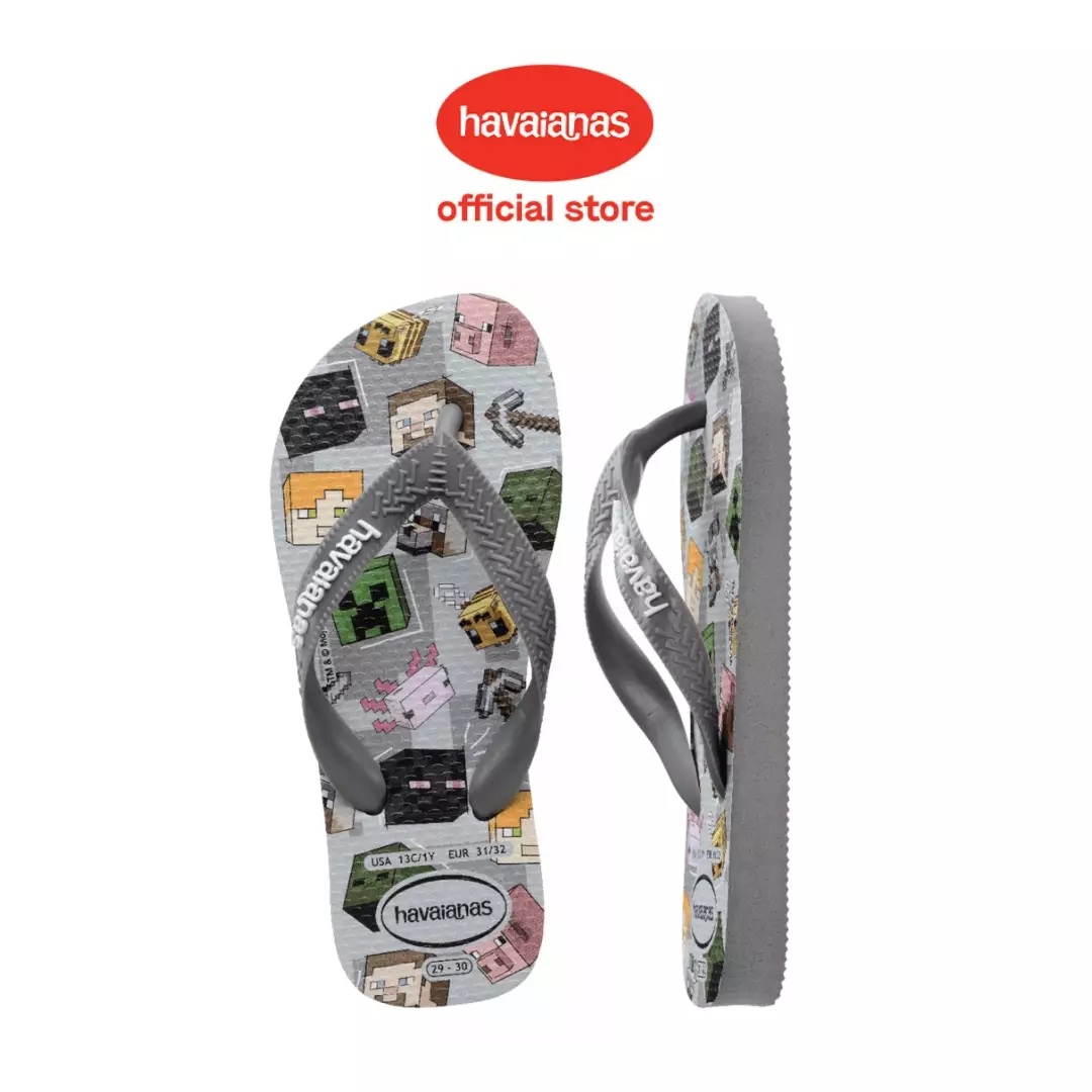 Havaianas 5178 Kids Minecraft Steel Gray - Sandal Anak