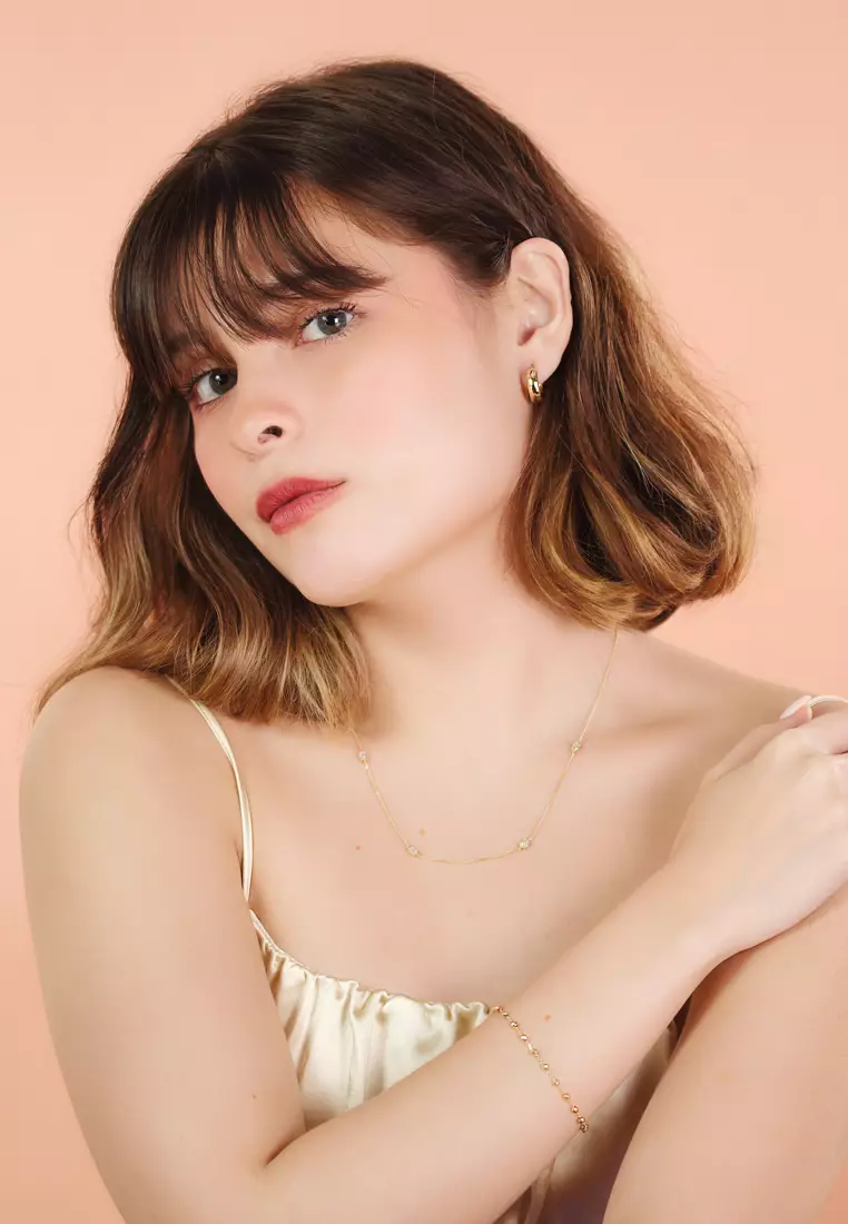  Large Beads Bracelet 14k Gold 