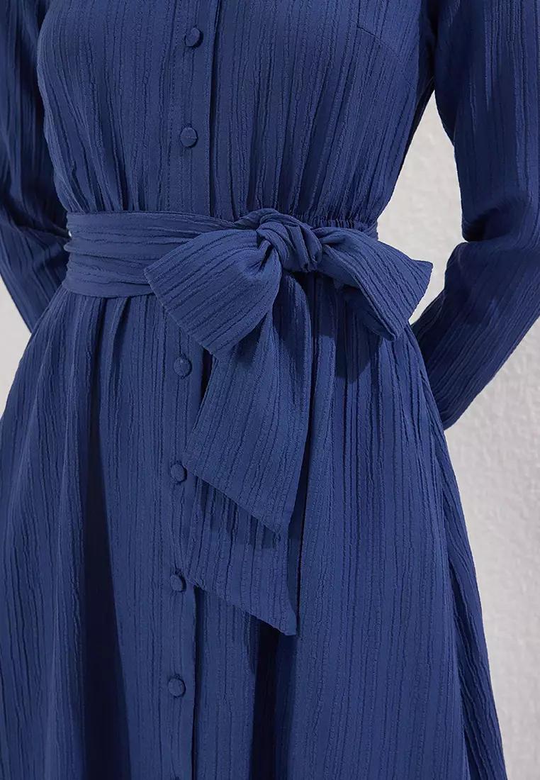 Saks Belted Woven Shirt Dress Tctss25Eb00068