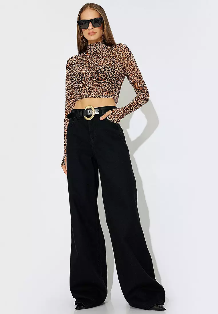 短版豹紋上衣