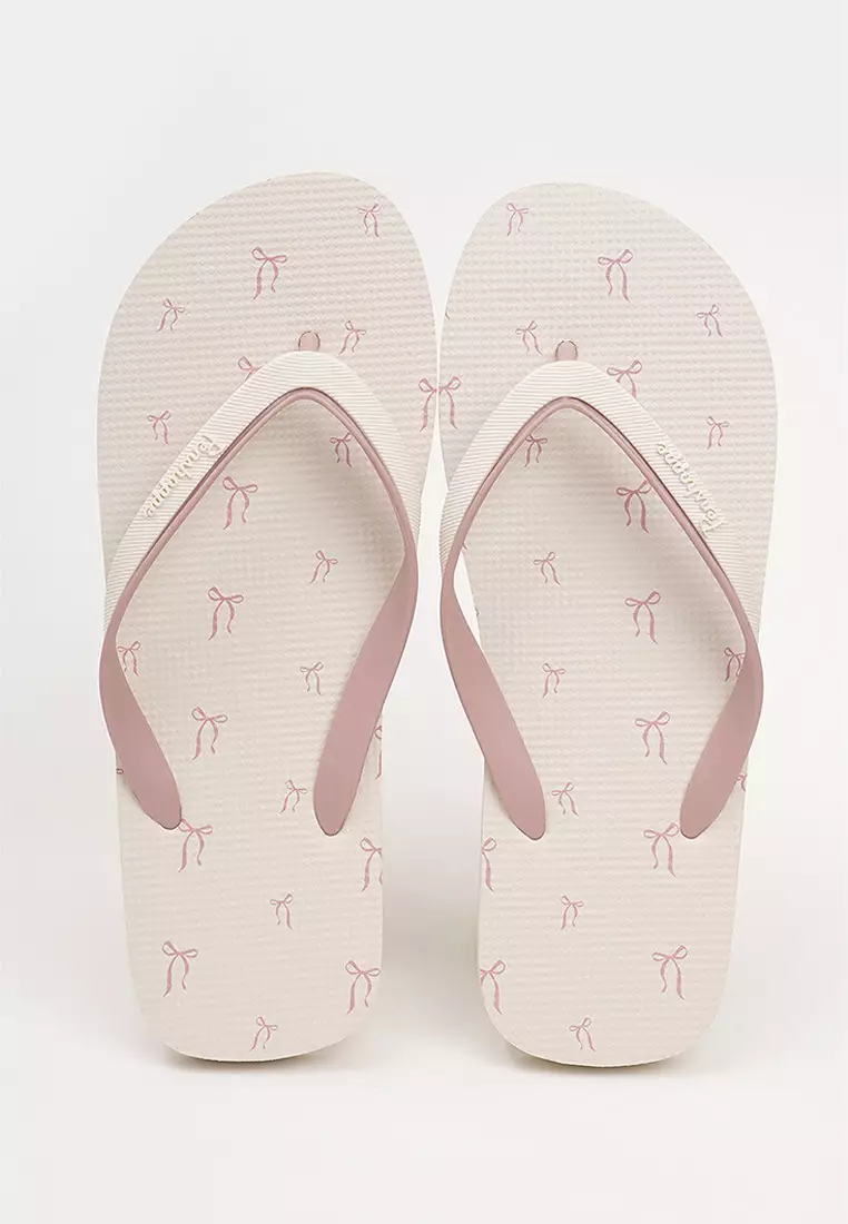 Discount on Penshoppe  shoes - SKU: Women's Two-Toned Flip Flops with Text