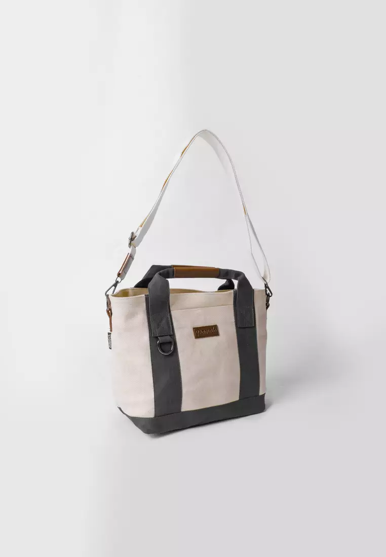 Pamole - Tas Selempang Wanita Bahan Kanvas Penutup Resleting - Kelly Series Comb Abu