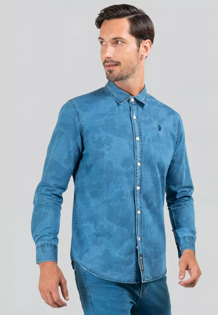 Polo Haus - Men’s Signature Fit Camouflage Theme L/S Shirt