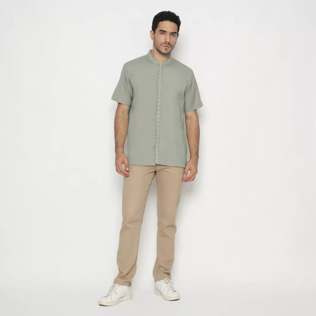 Platini Kemeja Pria Koko Shanghai Lengan Pendek Katun 031012