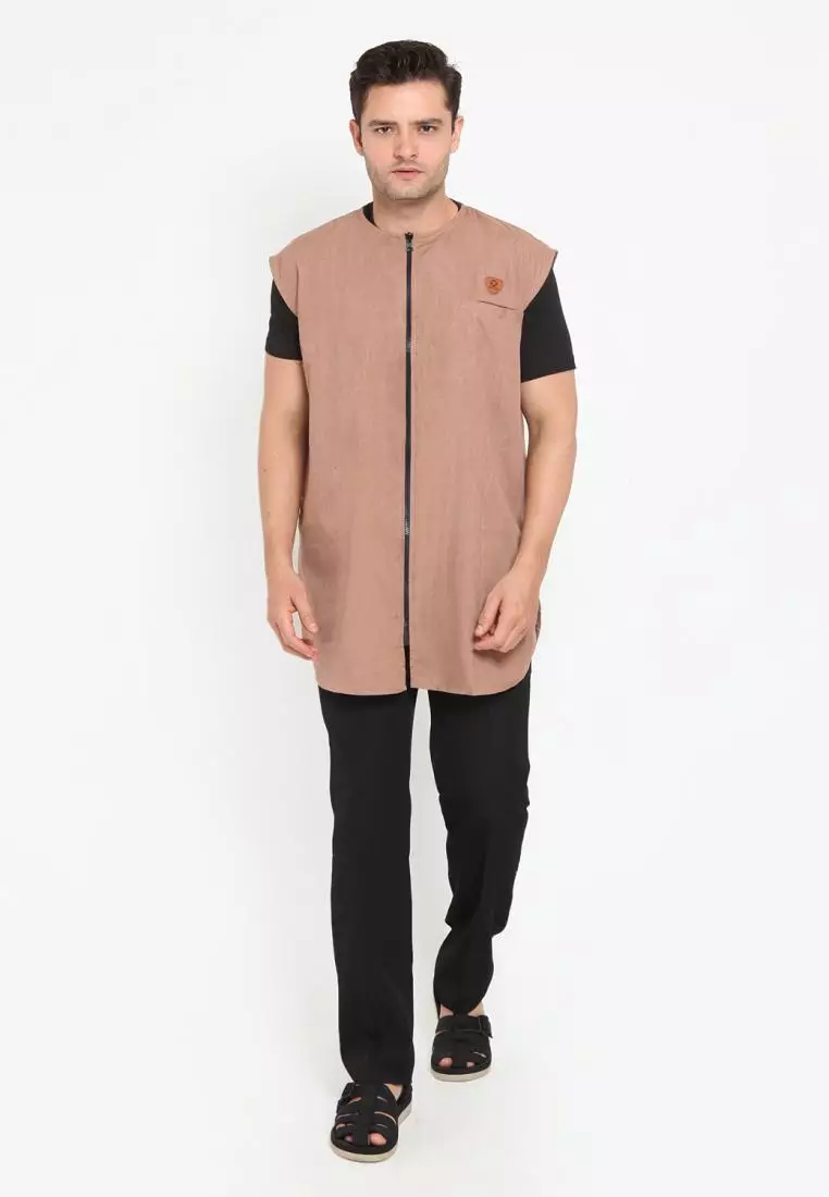 Zayidan Rompi Sholat Zipper Muslim Pria - Mocca