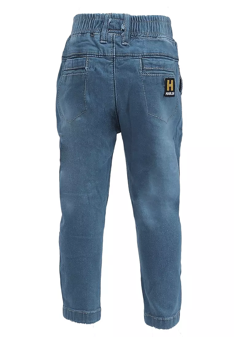 Wileen Celana Panjang Anak Unisex Skinny Jeans Motif Polos Kid Long Pants Material Denim ORIGINAL - Blue