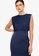 ZALORA WORK navy Padded Shoulder Ruched Dress 84A72AA3BB8CA6GS_3