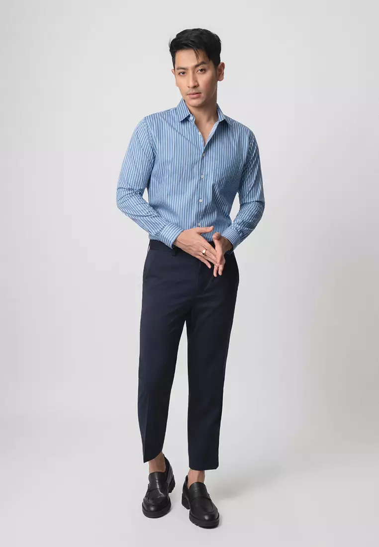 Hugo Stripe Shirt Blue Sky LS