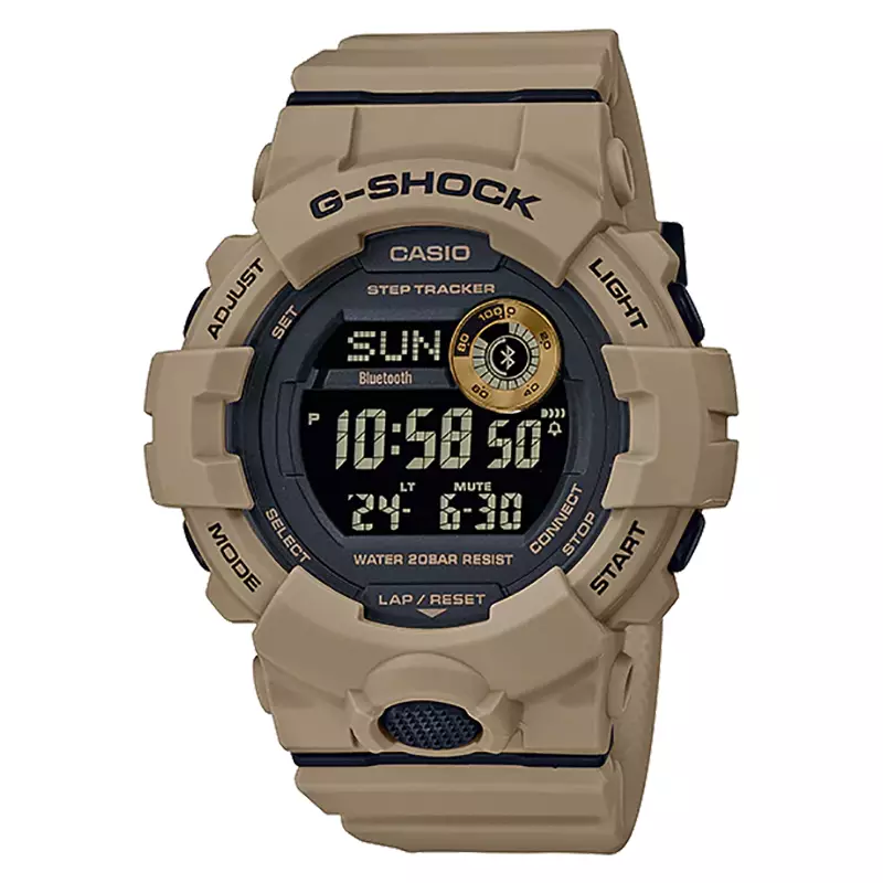 Jam Tangan Pria Casio G-Shock G-Squad GBD-800UC-5ER Step Tracker Digital Dial Brown Resin Band