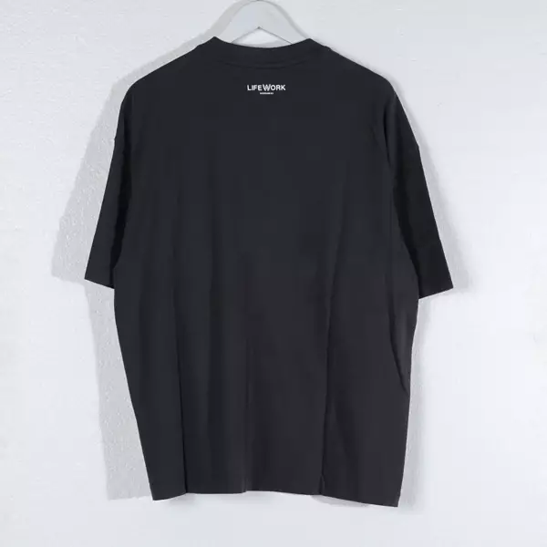 Kaos LIFE WORK RADOG 3D FIGURE SILVER WASHED BLACK TSHIRT 100% ORIGINAL