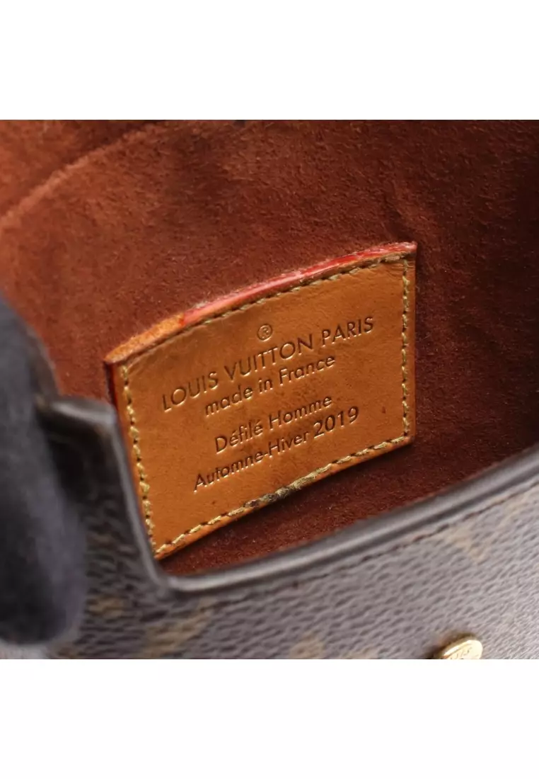 Pre-Loved Louis Vuitton box phone case monogram smartphone case PVC leather Brown