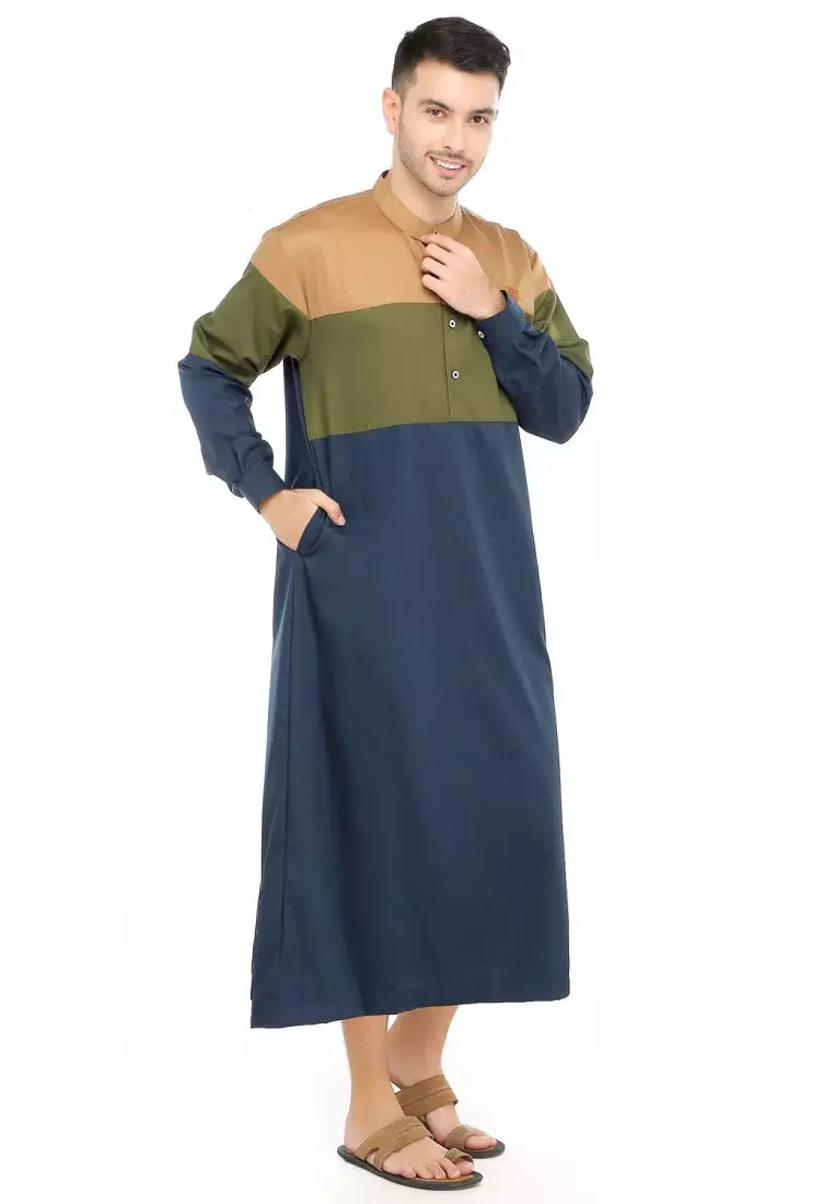 Jubah Gamis Muslim Pria Arsyad - Navy Army