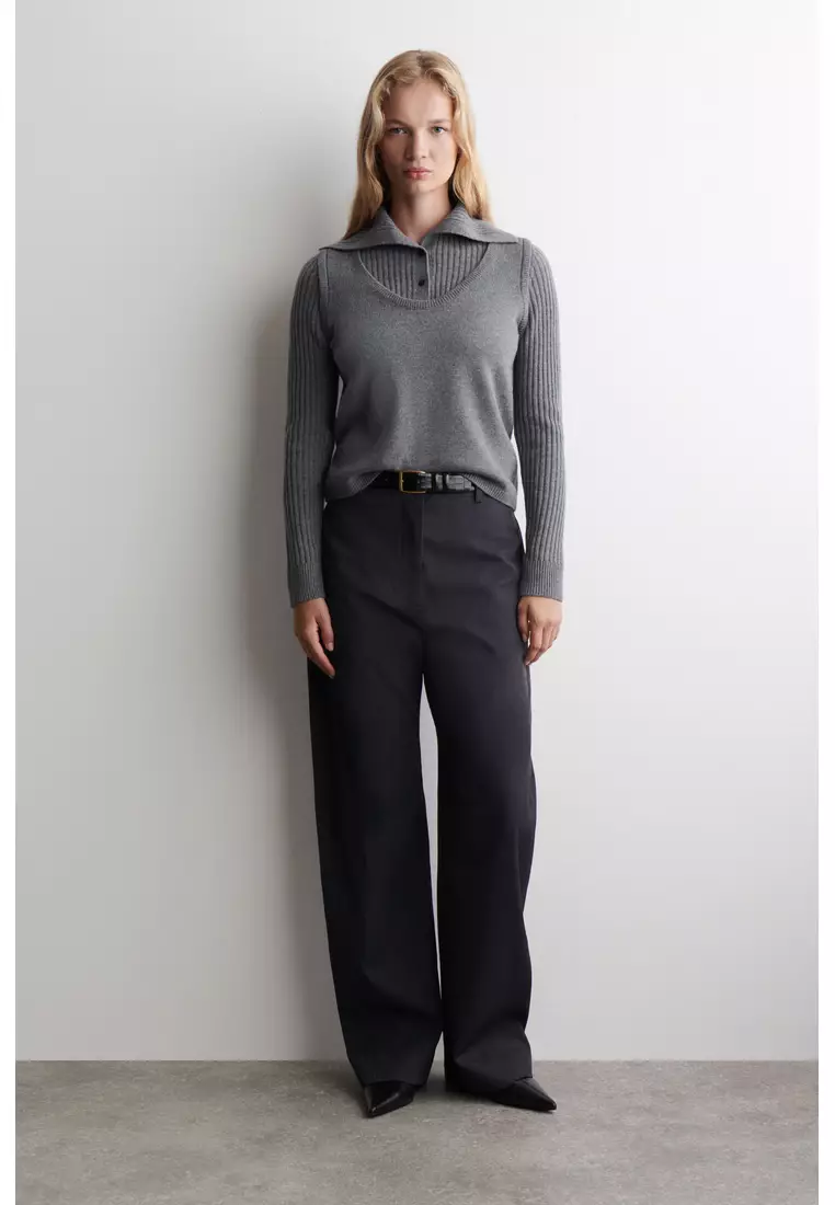 LAYERED MERINO WOOL JUMPER