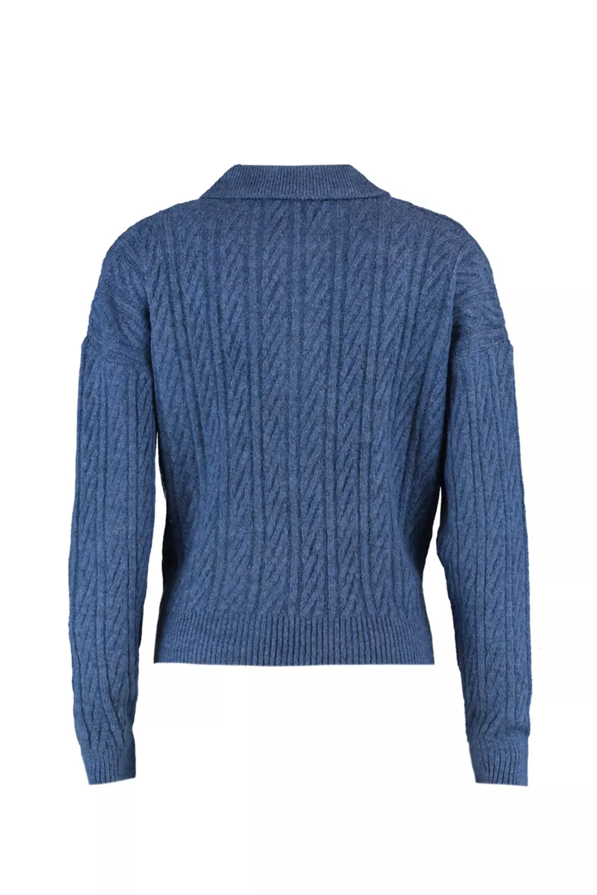 網上選購Trendyol Indigo Wide Fit Soft Textured Knitwear Sweater