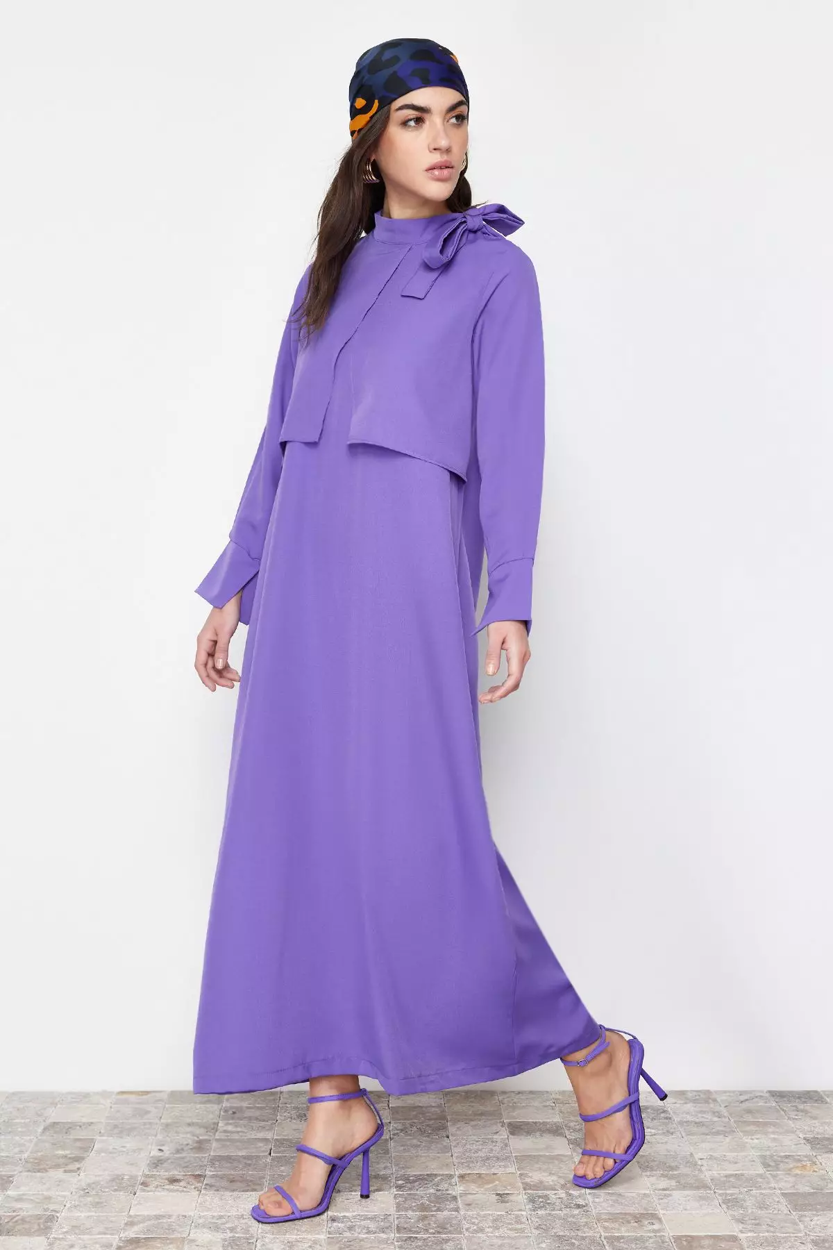 Buy Trendyol MODEST Bow Neck Dress 2026 Online | ZALORA